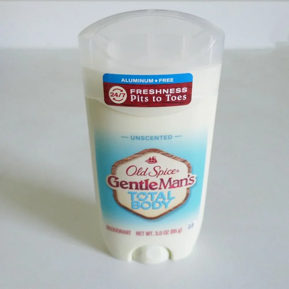 NEW Old Spice Gentleman's Total Body Deodorant aluminum free unscented 3oz